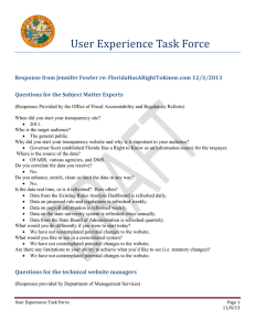 User Experience Task Force