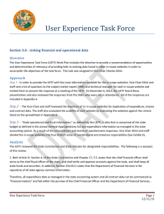 User Experience Task Force Directive