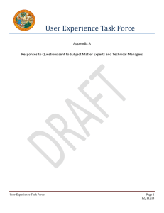 User Experience Task Force Appendix A