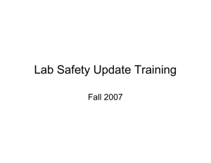 Lab Safety Update Training Fall 2007