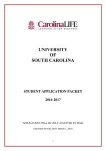 UNIVERSITY OF SOUTH CAROLINA