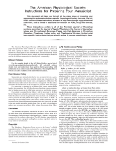 The American Physiological Society: Instructions for Preparing Your Manuscript