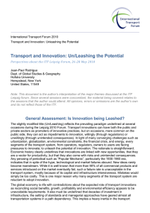 Transport and Innovation: Un/Leashing the Potential