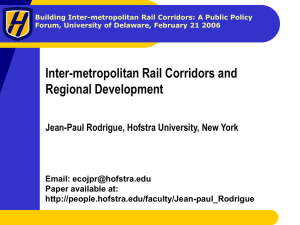 Building Inter-metropolitan Rail Corridors: A Public Policy