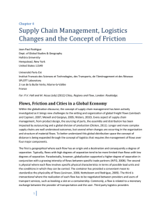 Supply Chain Management, Logistics Changes and the Concept of Friction Chapter 4