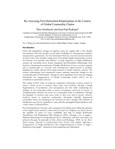 Re-Assessing Port-Hinterland Relationships in the Context of Global Commodity Chains Theo Notteboom