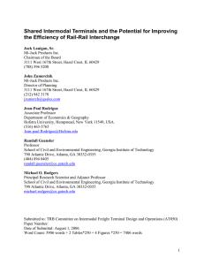 Shared Intermodal Terminals and the Potential for Improving