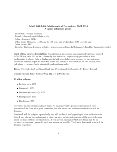 Math 030A-05, Mathematical Excursions: Fall 2014 A quick reference guide