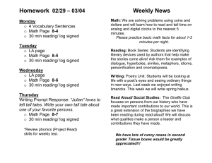 Homework Weekly News – 03/04 02/29