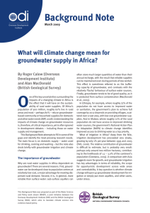 Background Note What will climate change mean for groundwater supply in Africa?