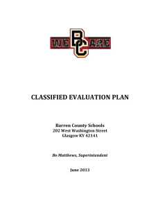 CLASSIFIED EVALUATION PLAN  Barren County Schools 202 West Washington Street