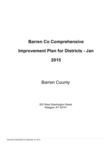 Barren Co Comprehensive Improvement Plan for Districts - Jan 2015 Barren County