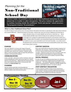 Non-Traditional School Day Planning for the