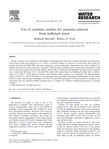 Use of synthetic zeolites for arsenate removal from pollutant water