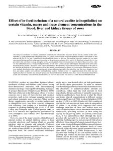 Effect of in-feed inclusion of a natural zeolite (clinoptilolite) on