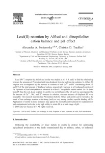 Lead(II) retention by Alfisol and clinoptilolite: cation balance and pH effect