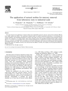 The application of natural zeolites for mercury removal: A. Chojnacki