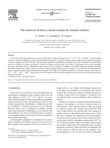 The removal of heavy metal cations by natural zeolites E. Erdem
