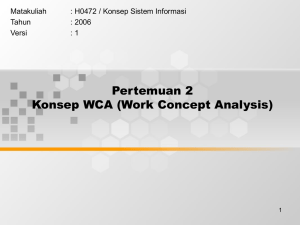 Pertemuan 2 Konsep WCA (Work Concept Analysis) Matakuliah