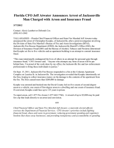 Florida CFO Jeff Atwater Announces Arrest of Jacksonville 3/7/2012