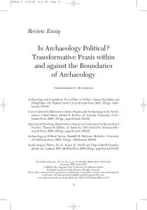 Is Archaeology Political? Transformative Praxis within and against the Boundaries of Archaeology