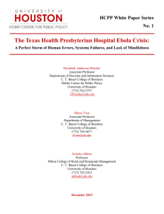 The Texas Health Presbyterian Hospital Ebola Crisis: HCPP White Paper Series