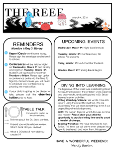 REMINDERS UPCOMING EVENTS