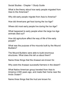 Social Studies - Chapter 1 Study Guide Asia to the Americas?