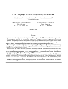 Little Languages and their Programming Environments