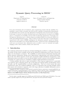 Dynamic Query Processing in DIOM