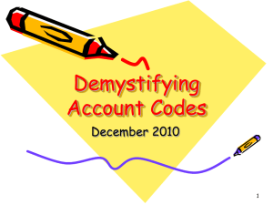 Demystifying Account Codes December 2010 1