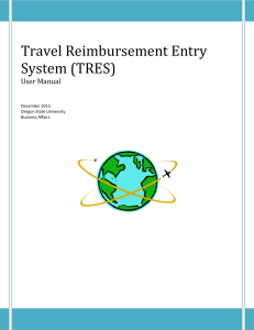 Travel Reimbursement Entry System (TRES) User Manual