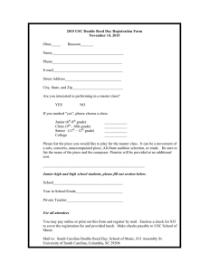 2015 USC Double Reed Day Registration Form November 14, 2015 Oboe_____