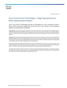 Cisco Trust Anchor Technologies:  Image Signing &amp; Secure