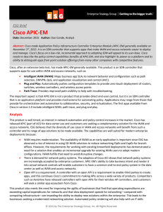 Cisco APIC-EM Overview ESG Brief