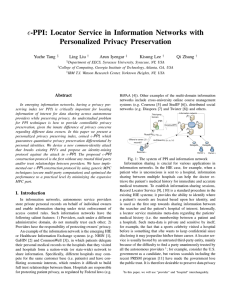 ǫ -PPI: Locator Service in Information Networks with Personalized Privacy Preservation Yuzhe Tang