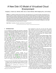 A New Disk I/O Model of Virtualized Cloud Environment