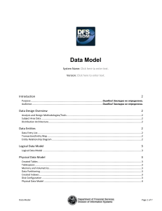 Data Model Introduction 2 Data Design Overview