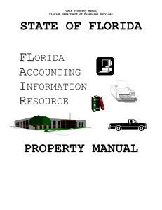 STATE OF FLORIDA PROPERTY MANUAL F L
