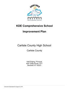 KDE Comprehensive School Improvement Plan Carlisle County High School Carlisle County