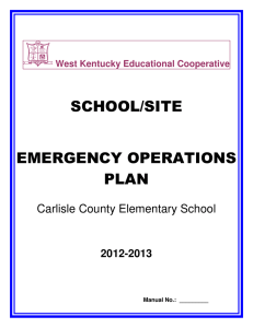 SCHOOL/SITE EMERGENCY OPERATIONS PLAN