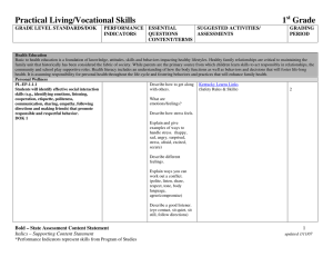 Practical Living/Vocational Skills 1 Grade st