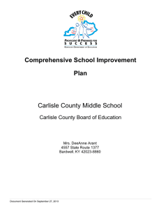 Comprehensive School Improvement Plan Carlisle County Middle School Carlisle County Board of Education