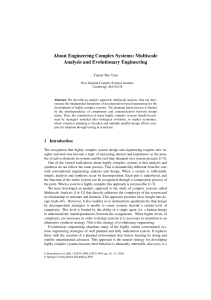 About Engineering Complex Systems: Multiscale Analysis and Evolutionary Engineering  Yaneer Bar-Yam