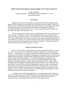 Brittle Faults of the Queens Tunnel Complex, NYC Water Tunnel...