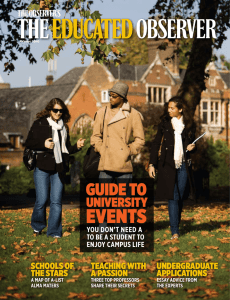 eventS gUide to  UniverSity