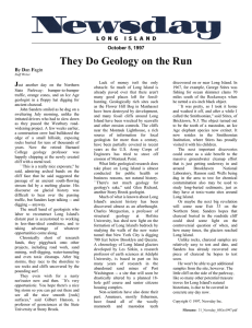 They Do Geology on the Run J  October 5, 1997