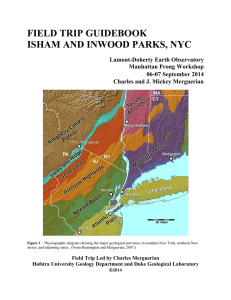 FIELD TRIP GUIDEBOOK ISHAM AND INWOOD PARKS, NYC  -