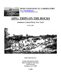 AIPG: TRIPS ON THE ROCKS DUKE GEOLOGICAL LABORATORY