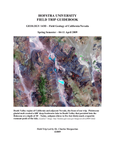 HOFSTRA UNIVERSITY FIELD TRIP GUIDEBOOK  GEOLOGY 143D – Field Geology of California/Nevada